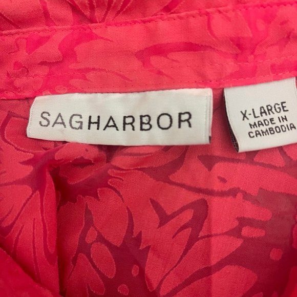 SAG HARBOR LONG SLEEVE BUTTON DOWN BLOUSE - Picture 4 of 4